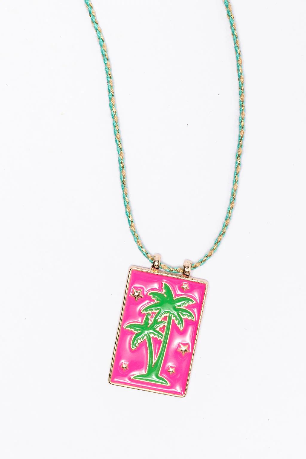 Pink Palm Tree Tag Necklace FINAL SALE - Terpint