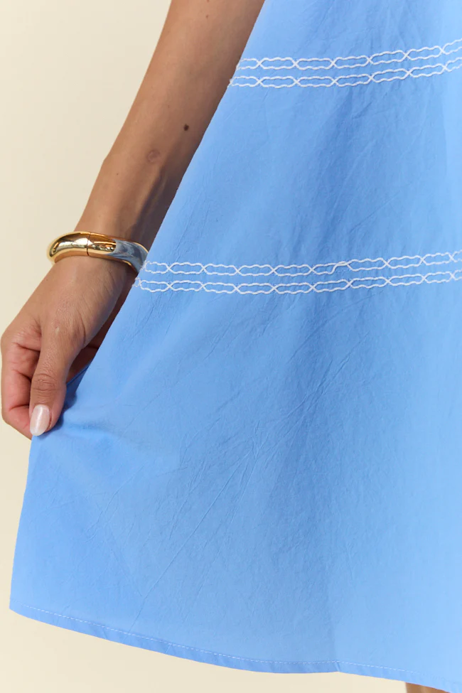 Wonderful Thoughts Blue Bow Tie Mini Dress FINAL SALE - Terpint