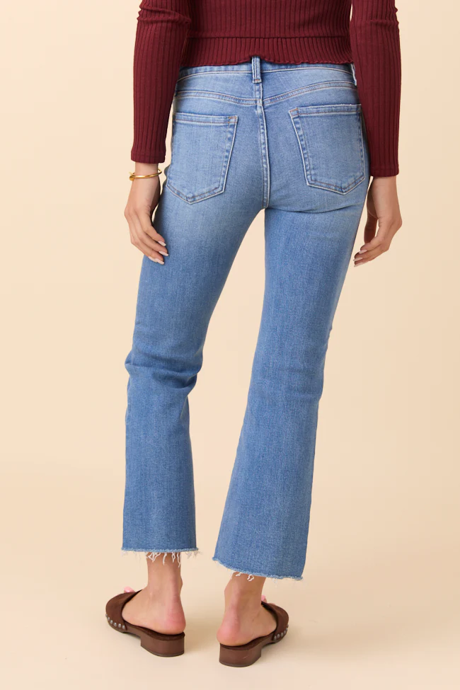 Della Medium Wash Stretch Crop Flare Jeans - Terpint