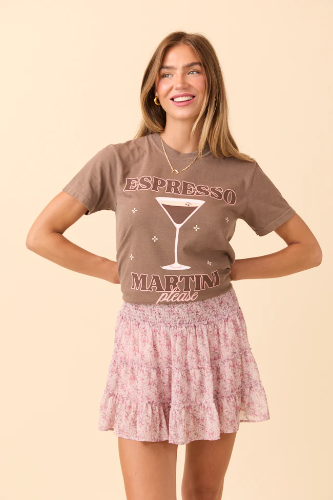 Espresso Martini Please Brown Graphic Tee - Terpint