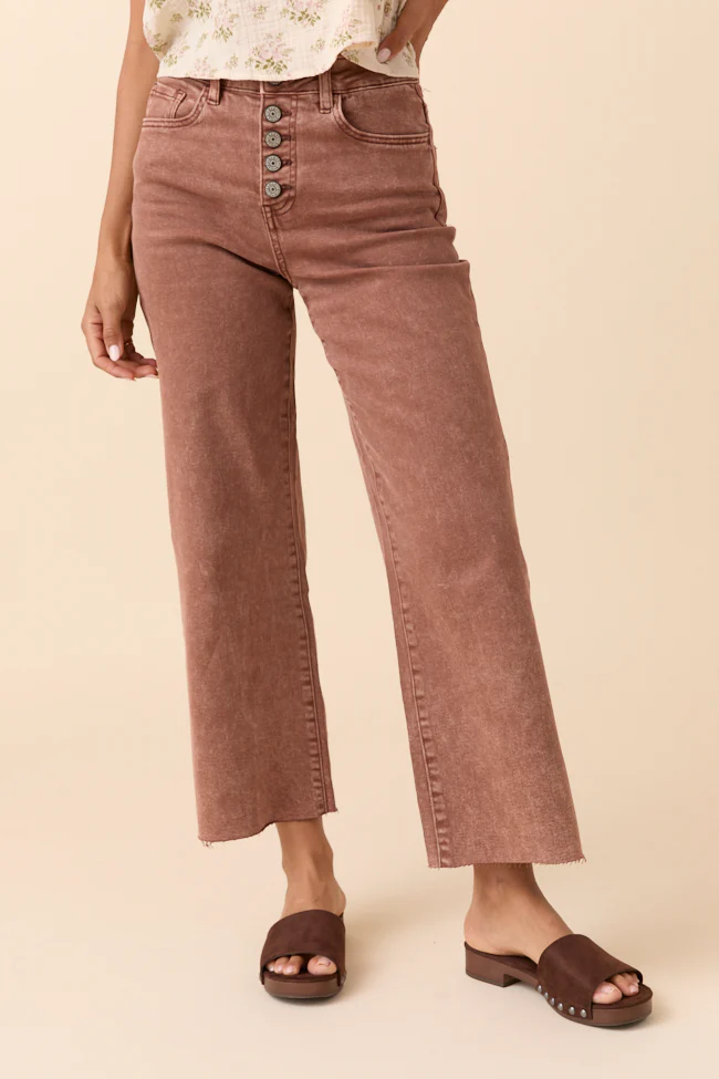 Malia Cappuccino High Rise Wide Leg Jeans - Terpint