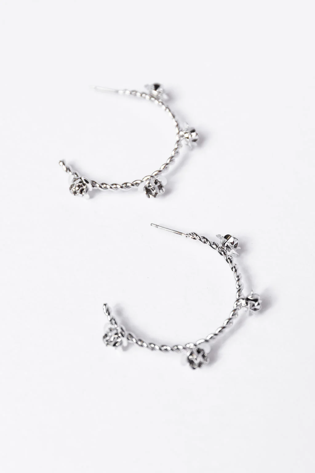 Silver Rose Hoop Earrings FINAL SALE - Terpint
