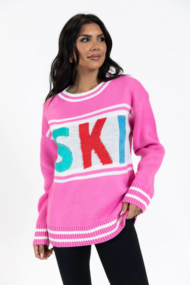 Varsity Ski Pink Sweater FINAL SALE - Terpint