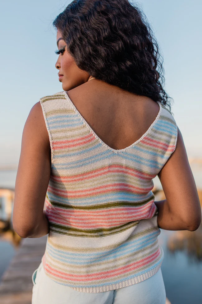 On The Cape Multi Stripe Sweater Tank FINAL SALE - Terpint