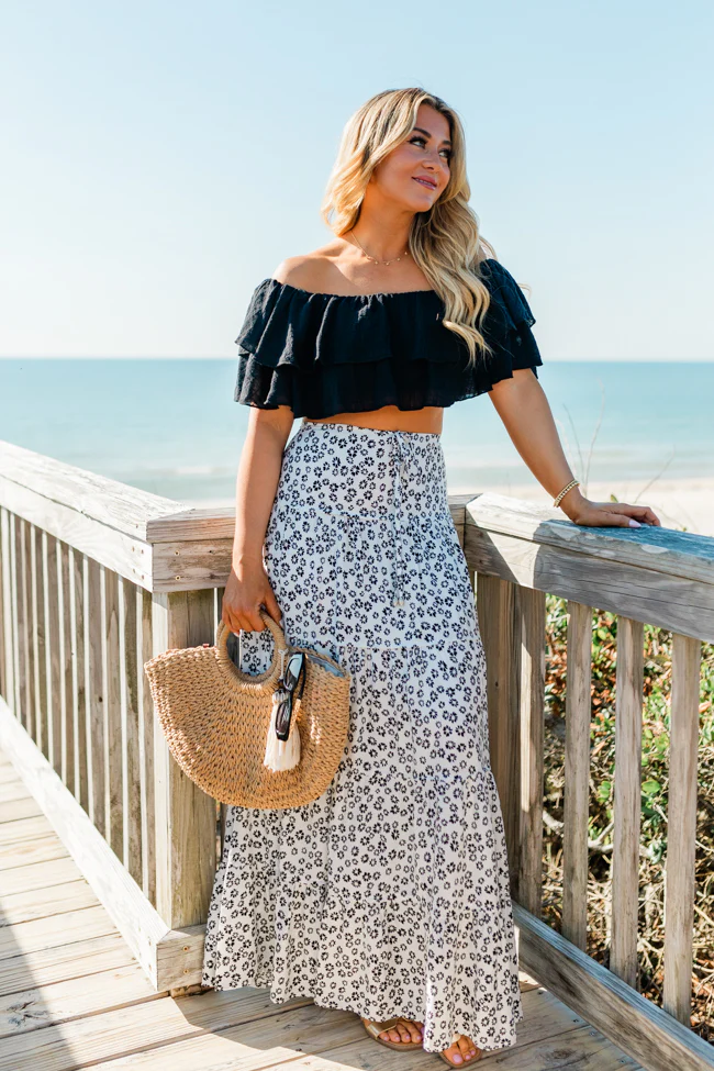 Swaying In A Breeze Black Linen Blouse FINAL SALE - Terpint