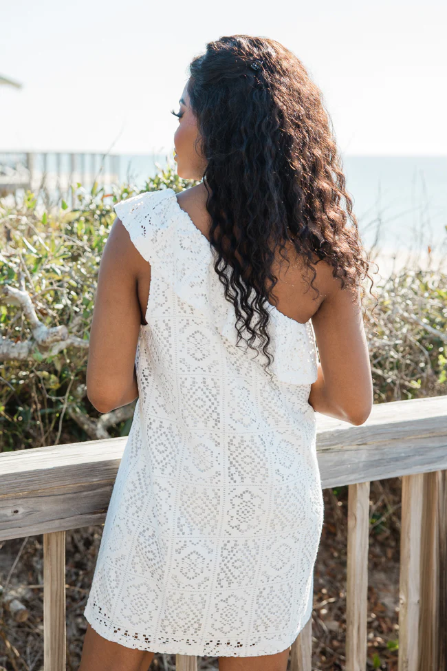 Where Memories Are Made White Crochet One Shoulder Dress FINAL SALE - Terpint