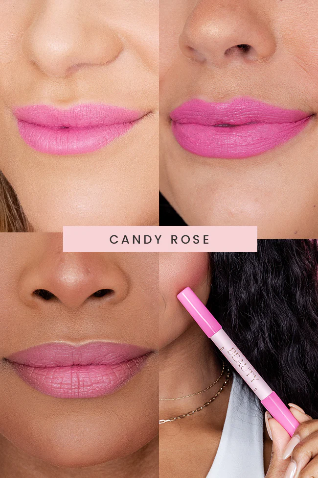 Pink Lily Beauty Double Bloom Dual Lipstick and Lip Liner - Candy Rose FINAL SALE - Terpint