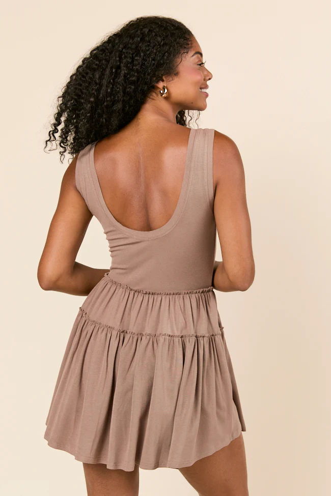 Logan Tiered Brown Knit Romper - Terpint