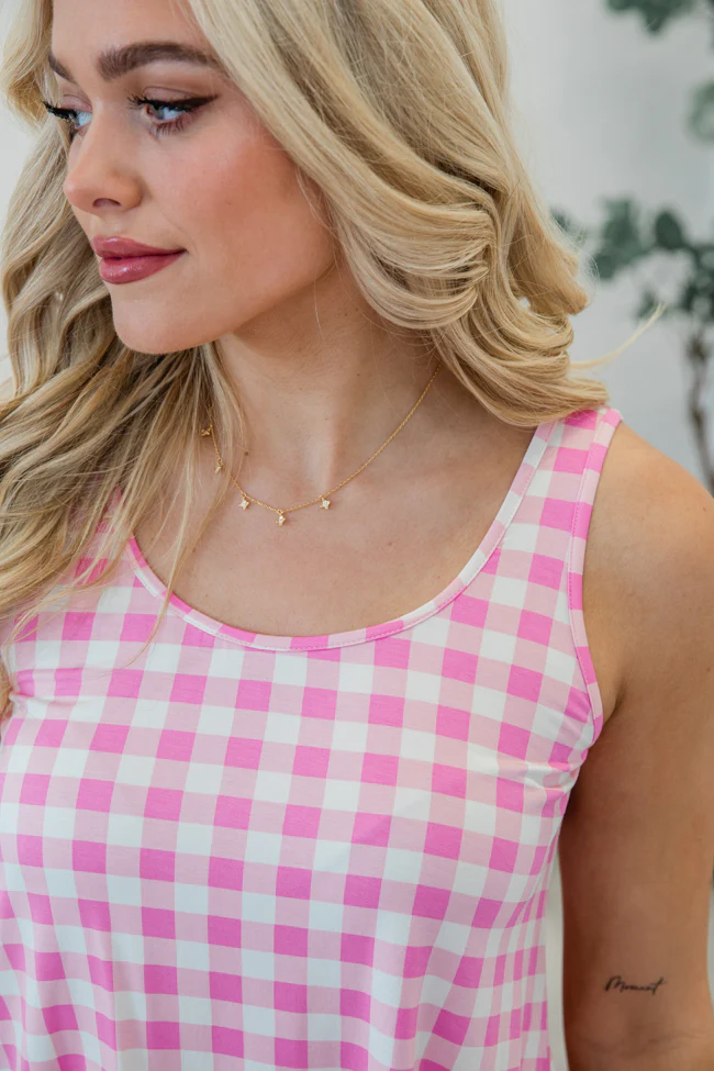 Classic Cuddly Bamboo Pink Gingham Tank Set FINAL SALE - Terpint