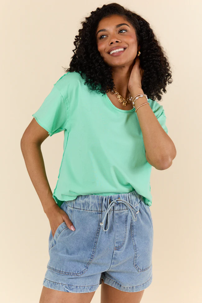 Firm Foundation Green Scoop Neck Tee FINAL SALE - Terpint