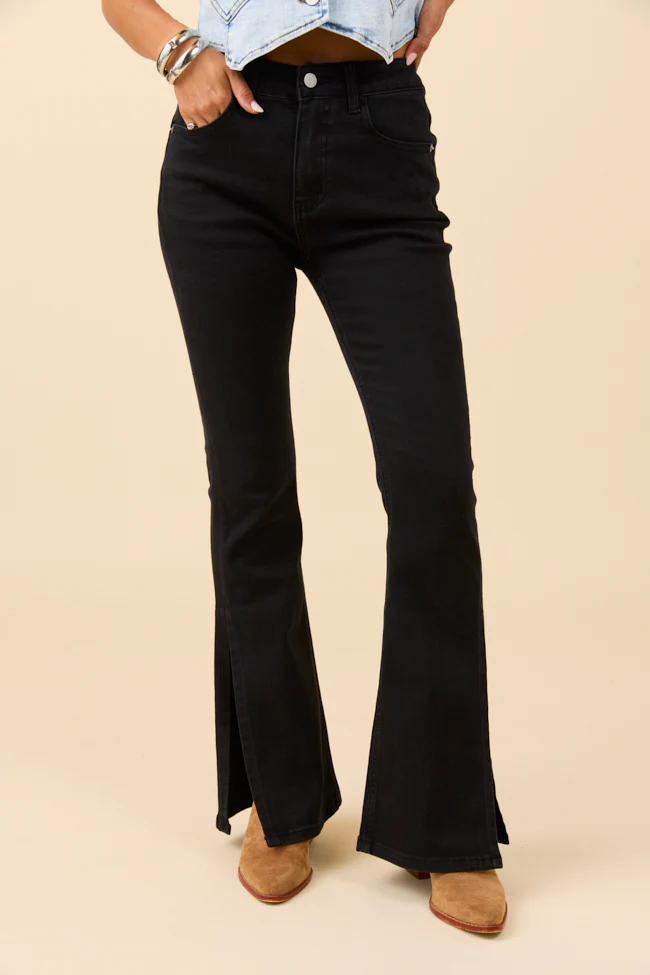 My Favorite Black Slit Hem Jeans - Terpint