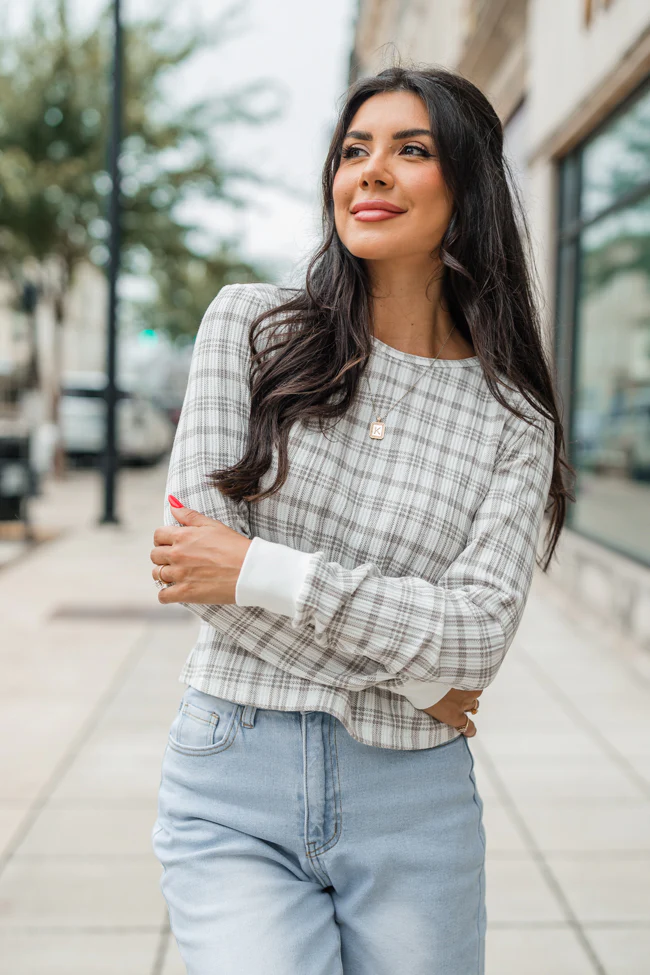 Layers Of Love In Plaid To Be Here Waffle Layering Top FINAL SALE - Terpint