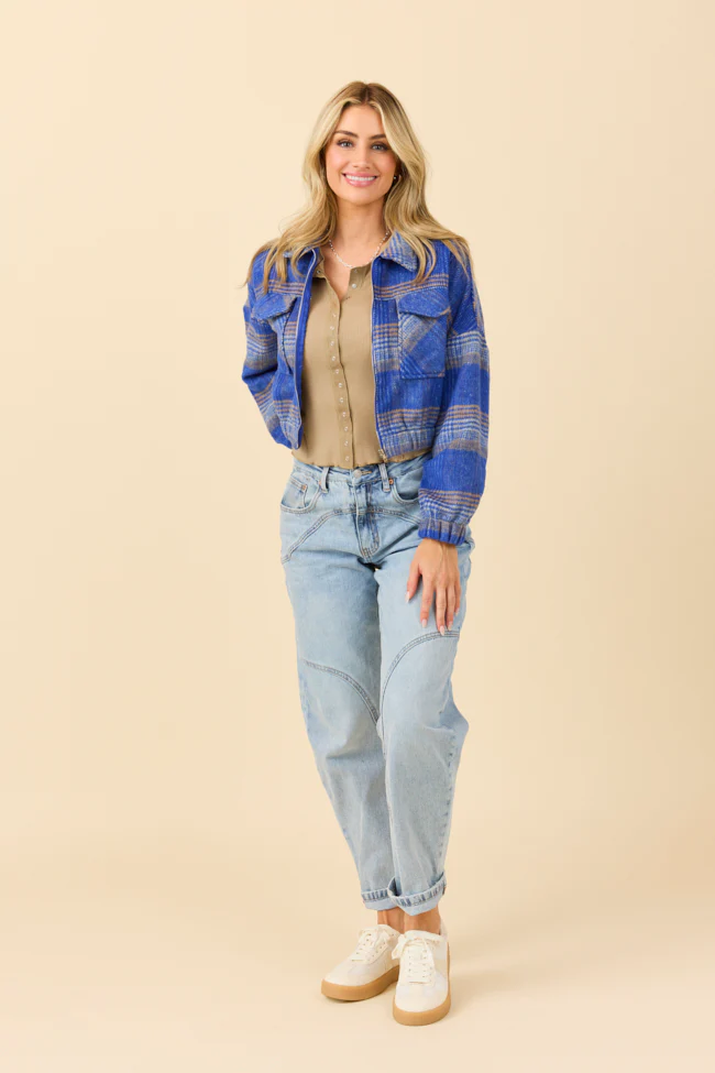 Finley Blue Plaid Jacket - Terpint