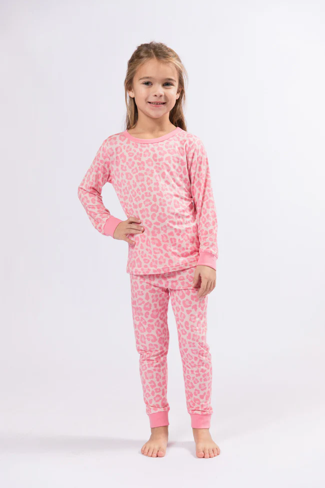 Kid's Sweet Dreams Pink Leopard Pajama Set FINAL SALE - Terpint