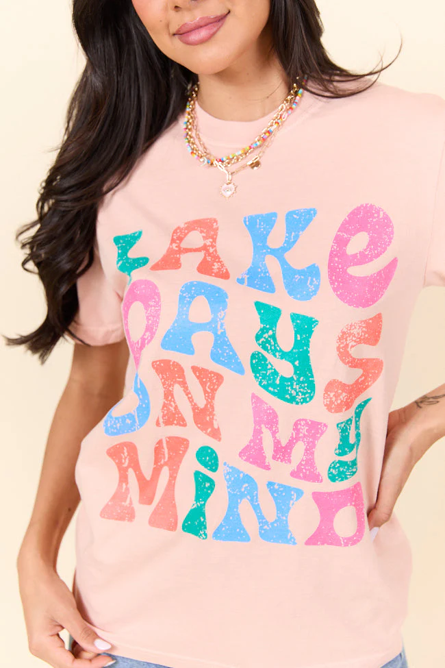 Lake Days On My Mind Orange Graphic Tee - Terpint