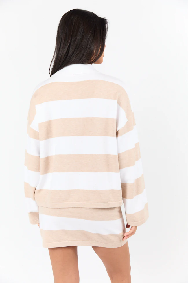 Seeing Double Neutral Striped Long Sleeve Sweater FINAL SALE - Terpint