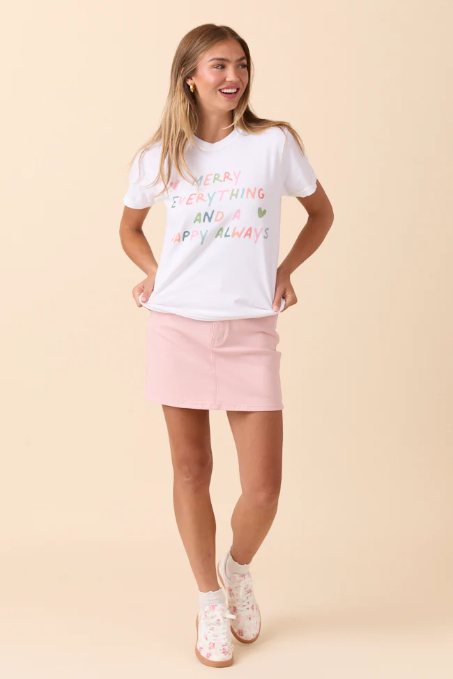 Merry Everything White Graphic Tee - Terpint