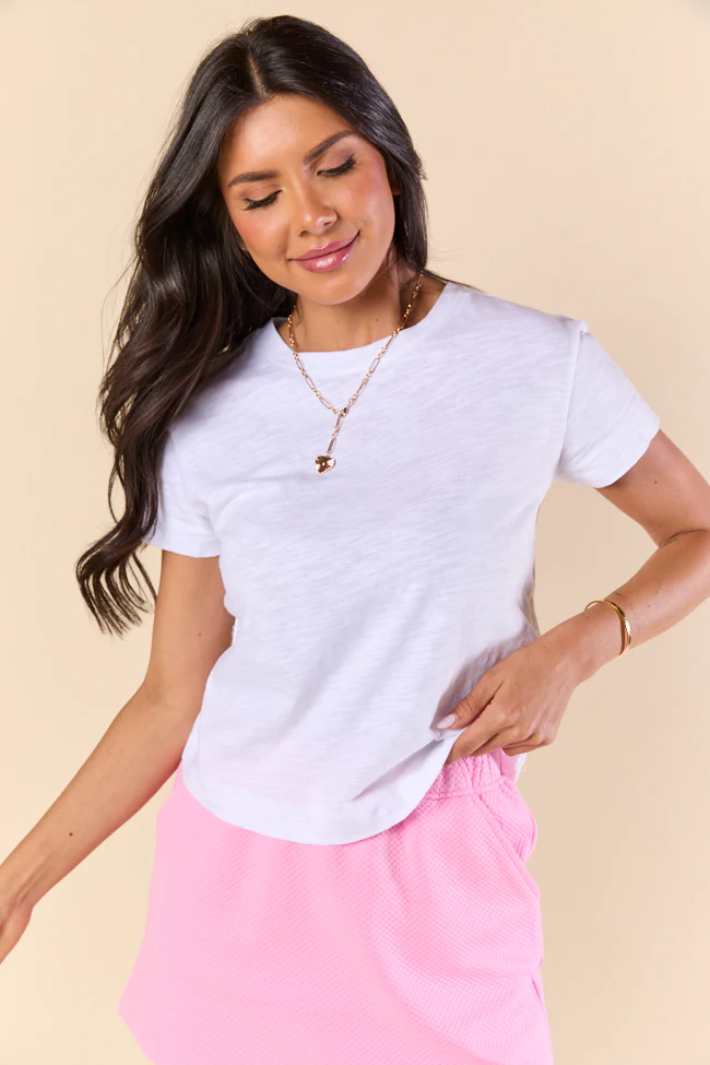Easy Fit Short Sleeve White Boxy Tee DOORBUSTER - Terpint
