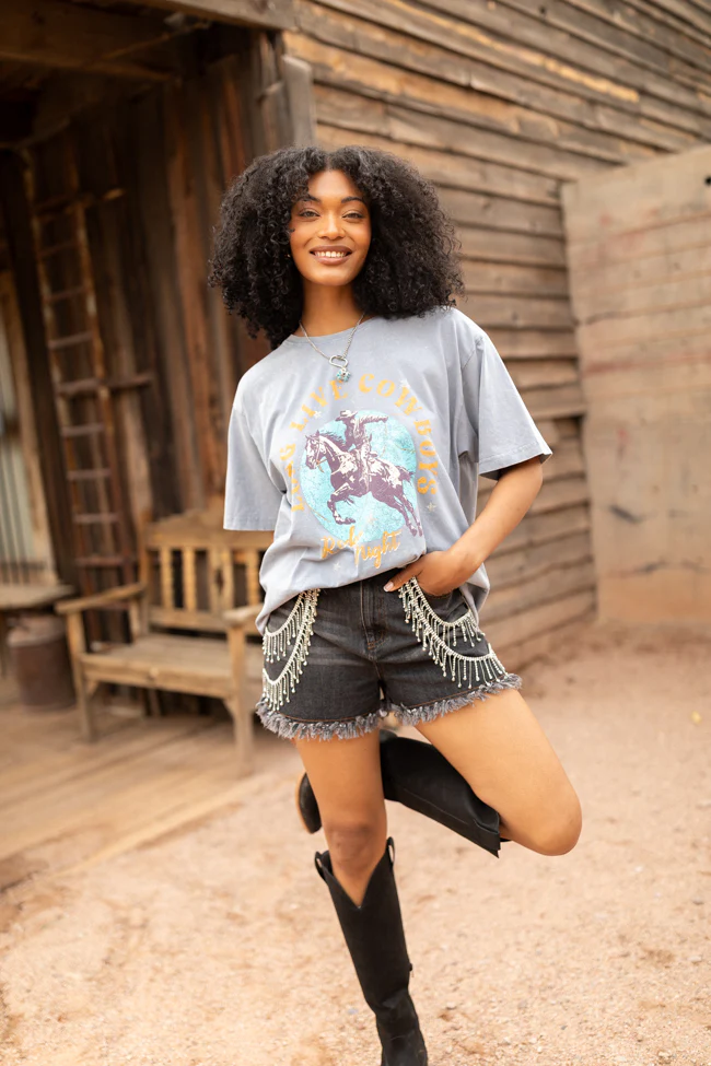 Zutter Long Live Cowboys Grey Graphic Tee - Terpint
