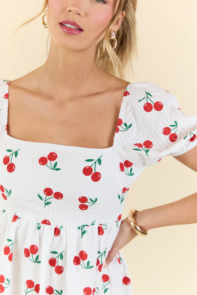 One Day At A Time Cherry Print Mini Dress FINAL SALE - Terpint