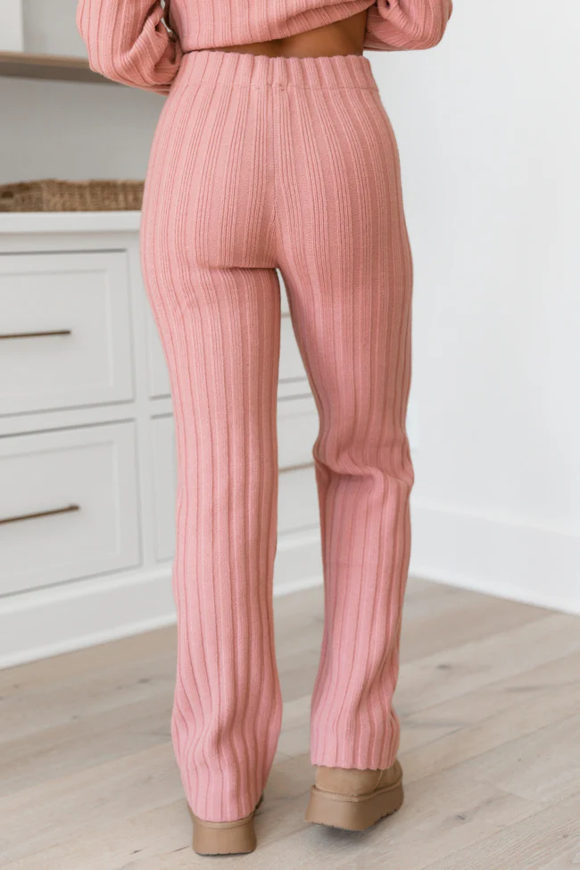 For The Long Haul Mauve Knit Pants FINAL SALE - Terpint