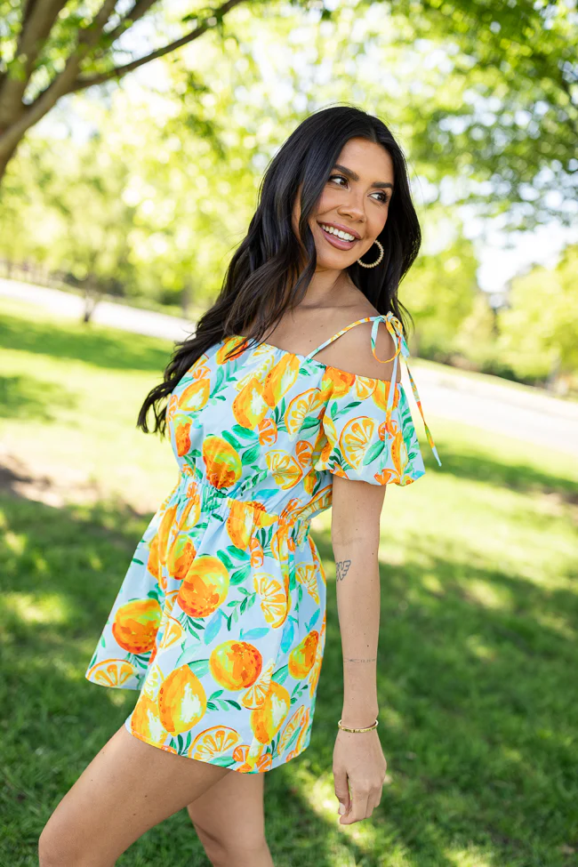 Easy Peasy Citrus Print Romper FINAL SALE - Terpint