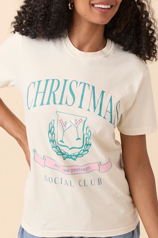 Christmas Social Club Ivory Graphic Tee - Terpint