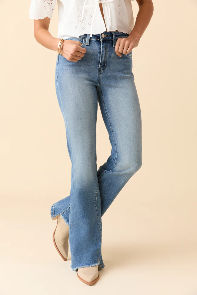 Sierra High Rise Slant Hem Flare Jeans - Terpint