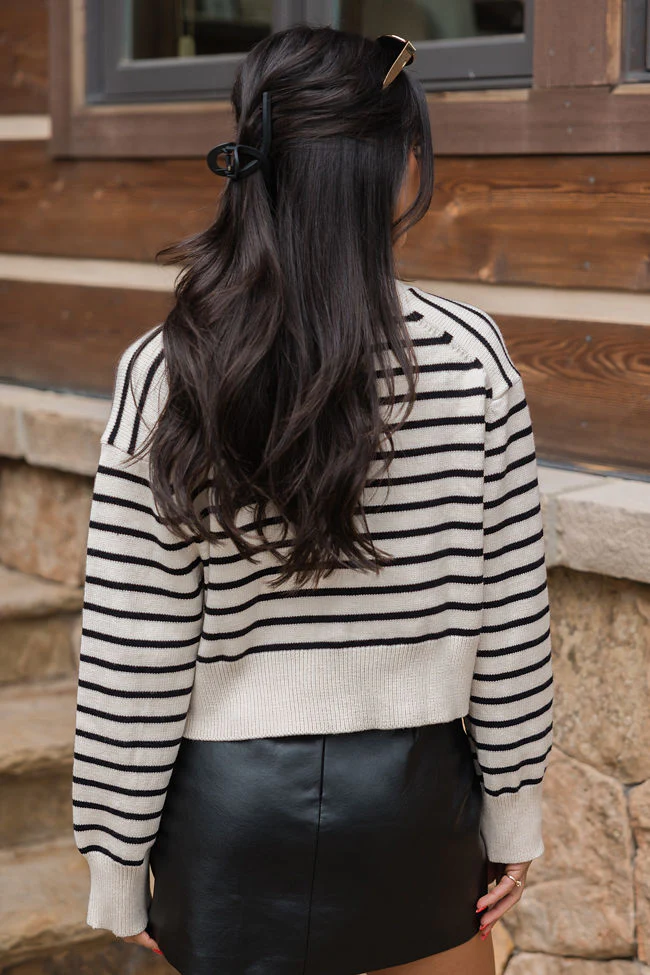 Back In Style Beige and Black Striped Cardigan FINAL SALE - Terpint