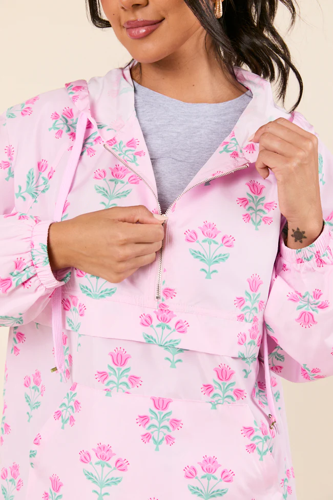 Delilah Pink Block Floral Pullover - Terpint