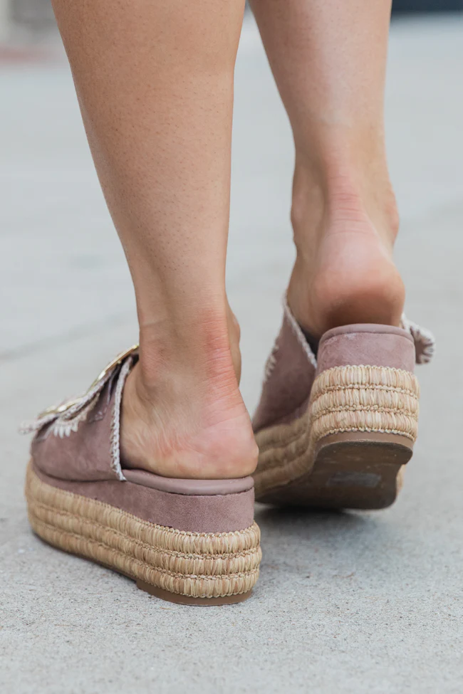 Airelle Suede and Embroidered Double Buckle Platform Sandals FINAL SALE - Terpint