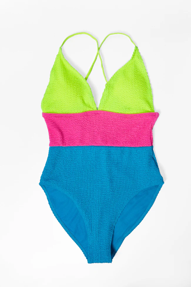 Do Not Disturb Dark Blue V-Neck One Piece Swimsuit FINAL SALE - Terpint