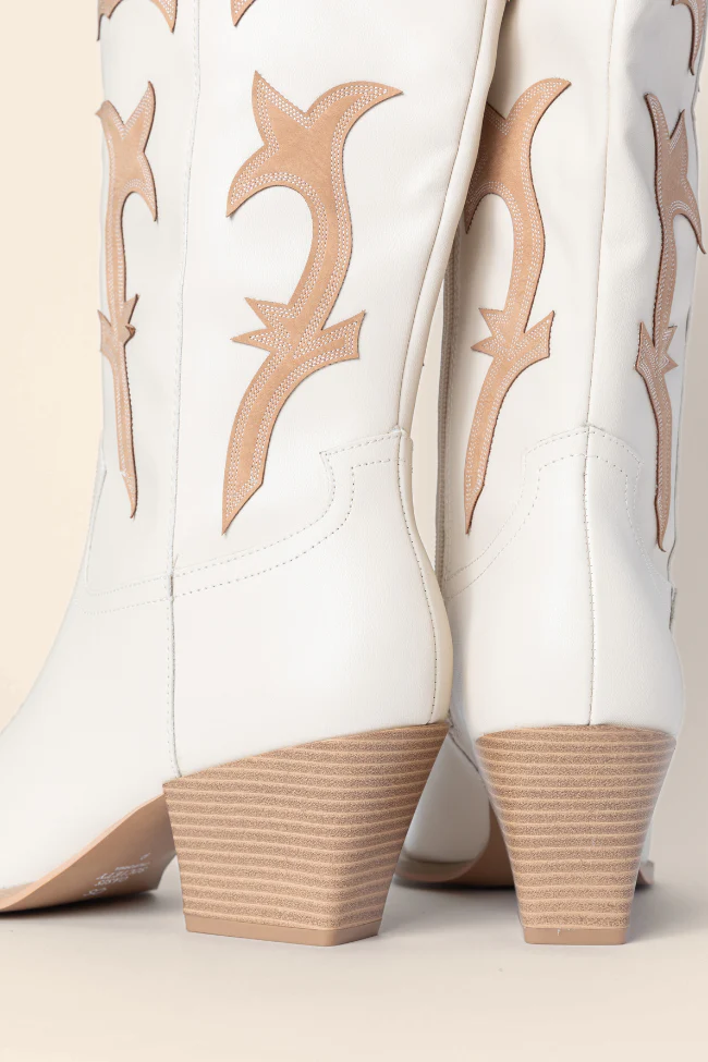Adriana Beige Cowboy Boots DOORBUSTER - Terpint