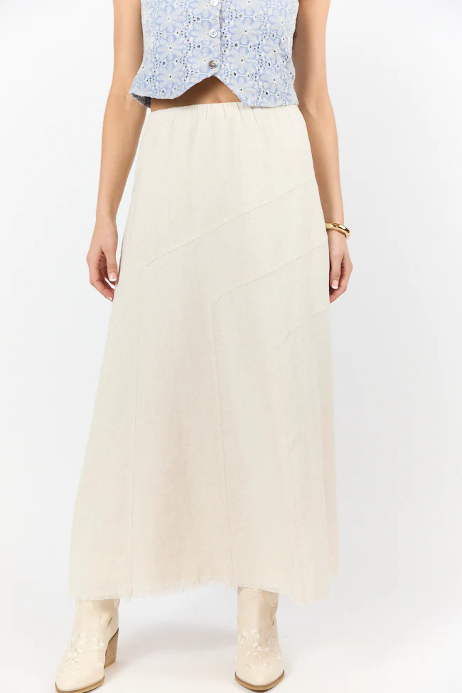 Simple As That Linen Blend Maxi Skirt DOORBUSTER - Terpint