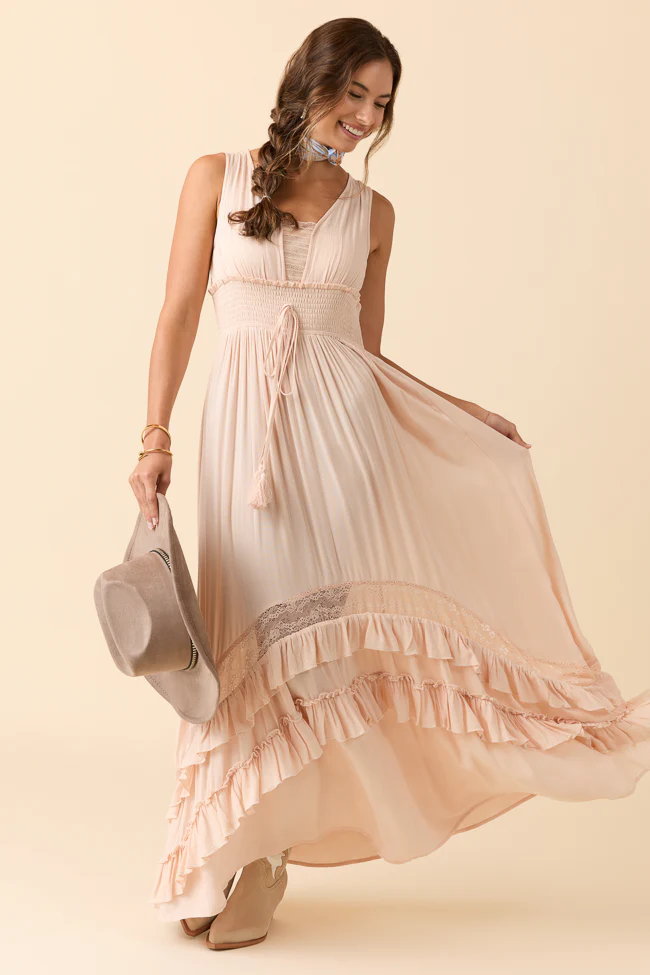 Lucky To Have You Taupe Sleeveless Maxi Dress - Terpint