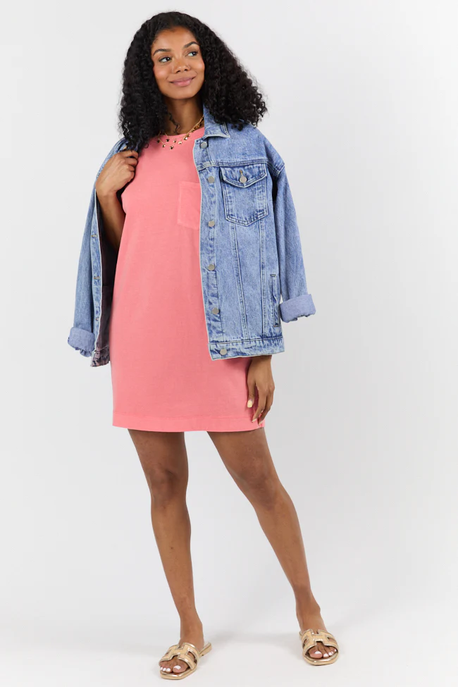Memories That Last Coral T-Shirt Dress FINAL SALE - Terpint