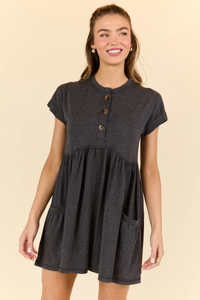 What's The Occasion Black Button Knit Dress SALE - Terpint