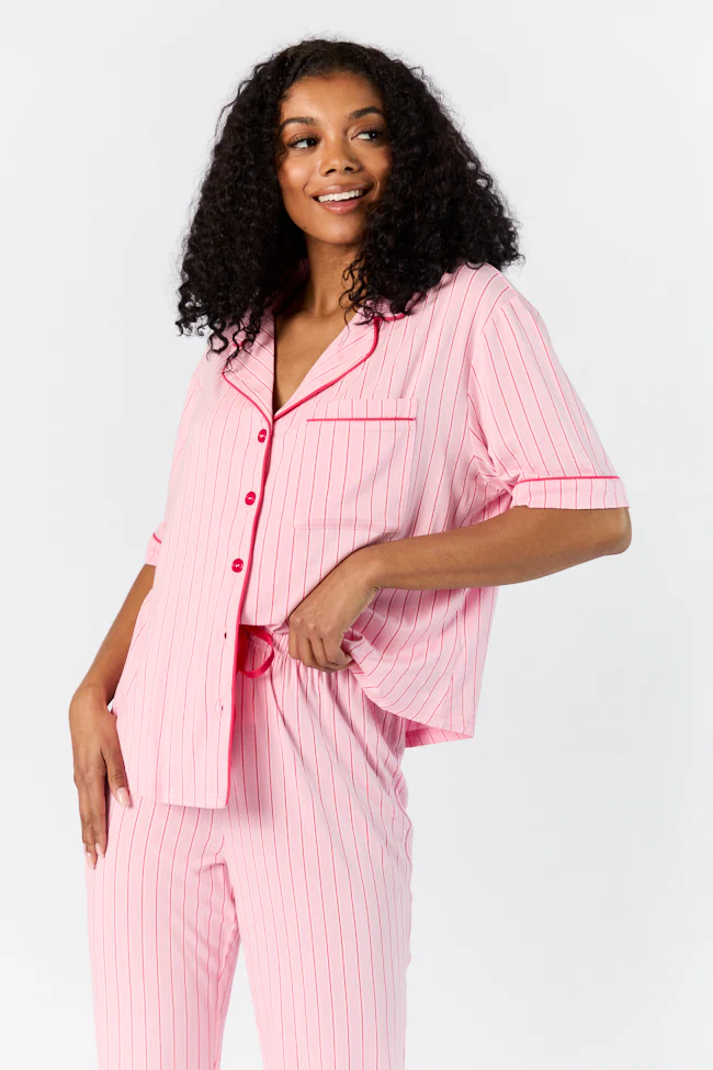 Good To Get Away Pink and Red Stripe Top FINAL SALE - Terpint