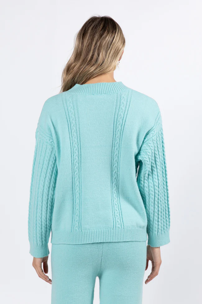 On My List Mint Cable Knit Sweater FINAL SALE - Terpint