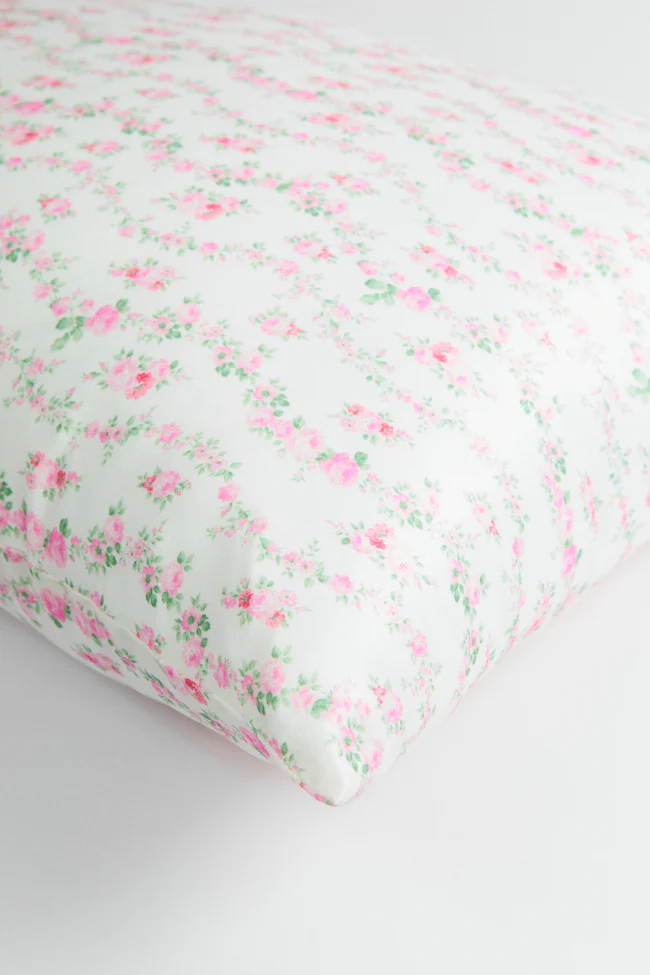 Rest Your Head Pink Floral Pillowcase FINAL SALE - Terpint