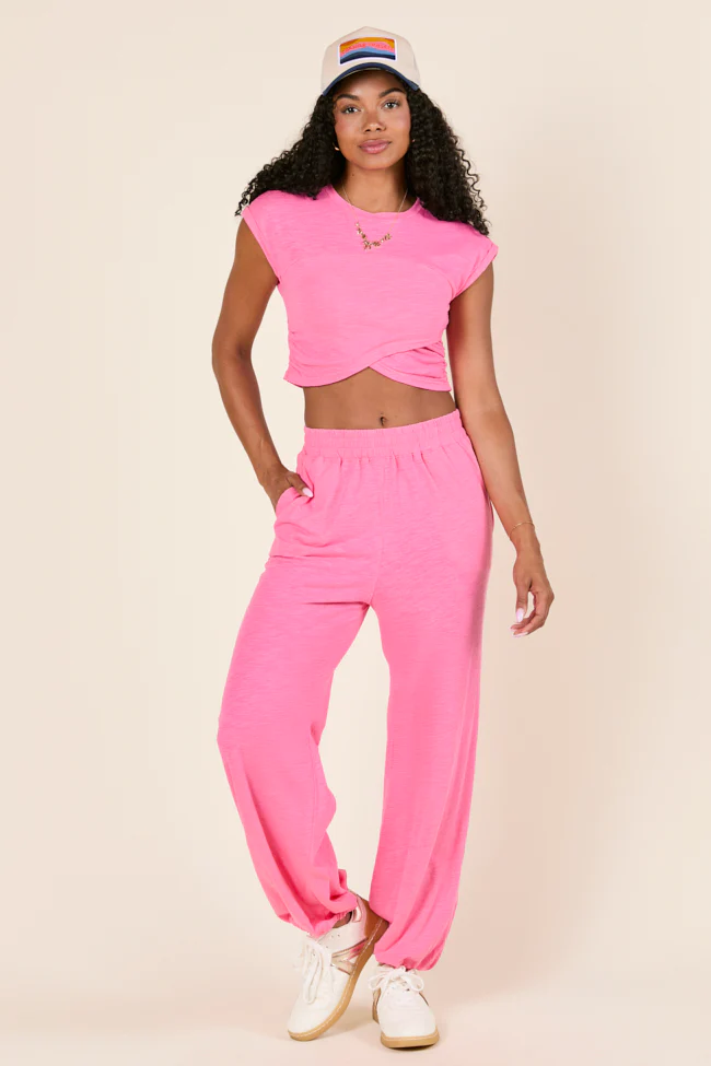 Tinley Pink Lounge Jogger Pants - Terpint