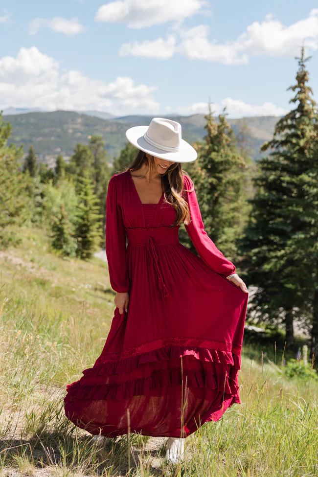 Lucky to Have You Wine Maxi Dress SALE - Terpint