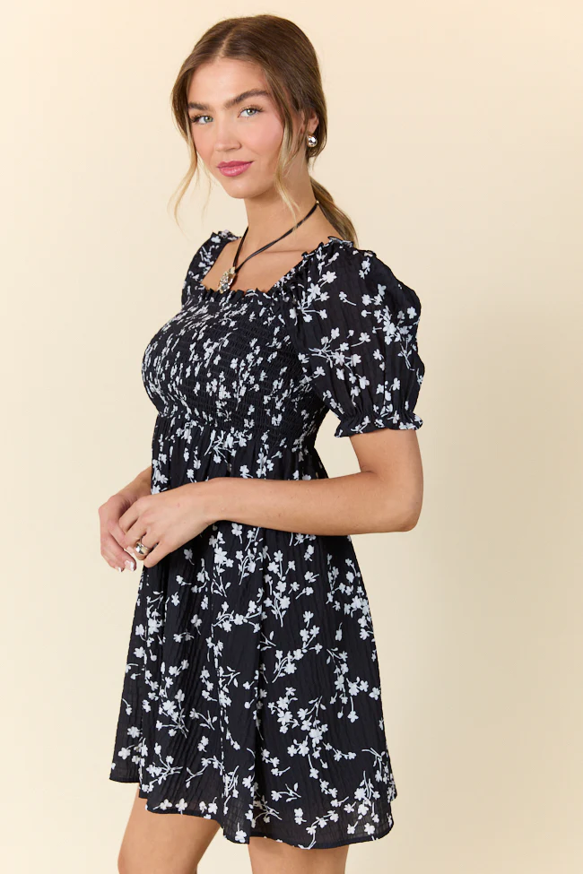 When It Ends Black Floral Dress SALE - Terpint