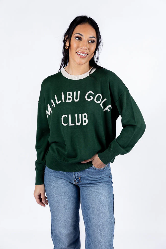 Malibu Golf Club Green Lightweight Sweater FINAL SALE - Terpint