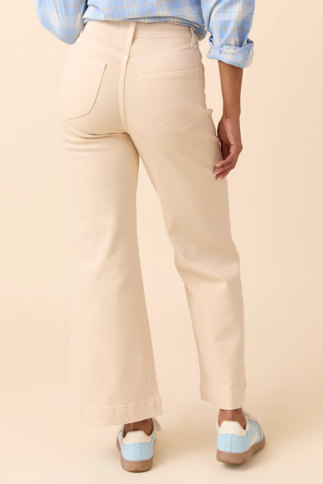 Judith Vanilla Cream High Rise Wide Leg Jeans - Terpint