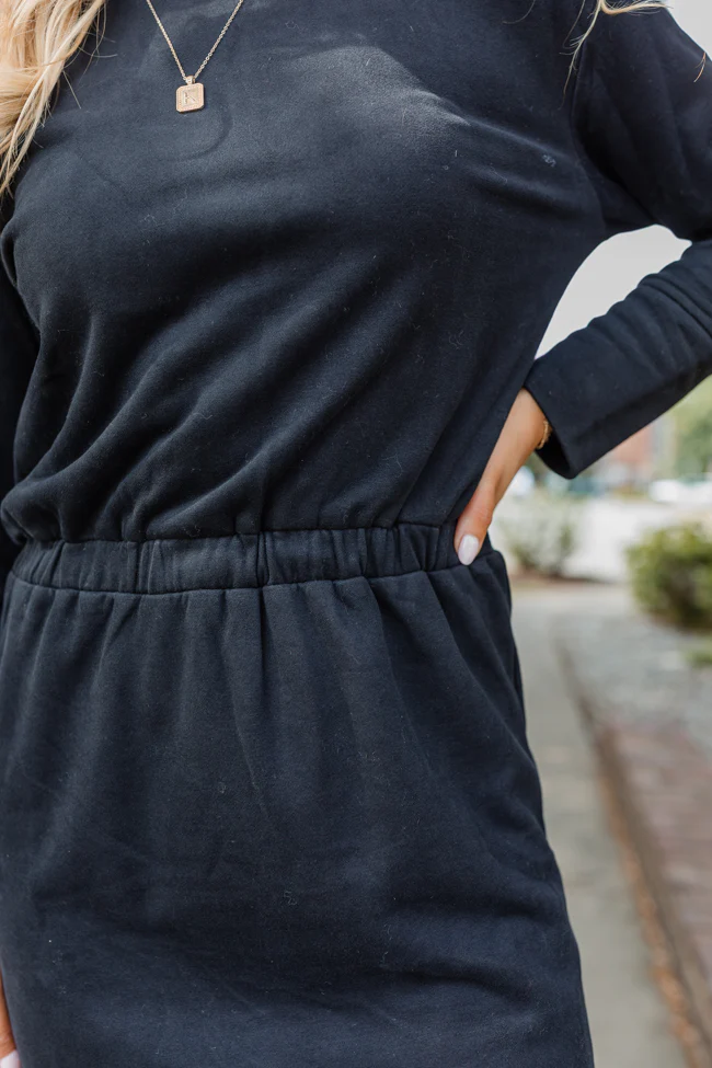 Hope In You Black Knit Long Sleeve Mini Dress FINAL SALE - Terpint