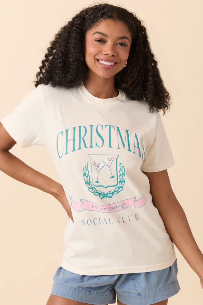 Christmas Social Club Ivory Graphic Tee - Terpint