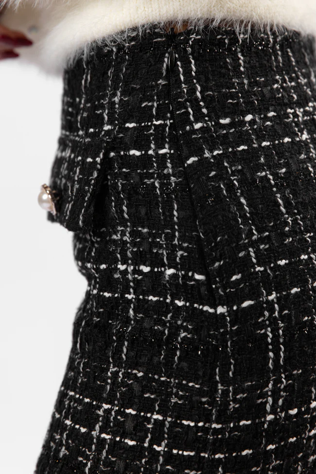 Amazed By You Black Tweed Pocketed Skort FINAL SALE - Terpint