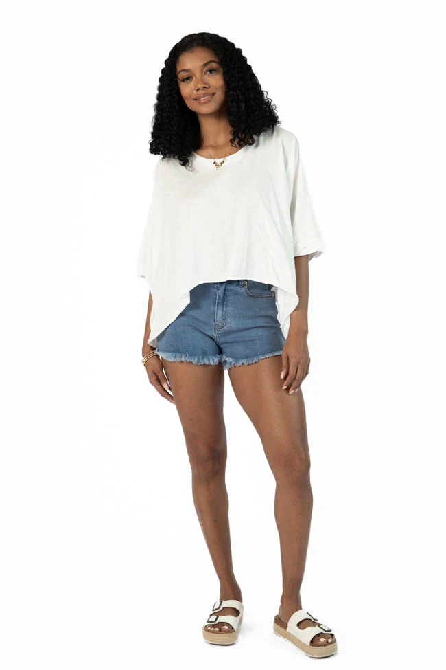 Great Days Ahead Ivory Asymmetrical Hem Tee FINAL SALE - Terpint
