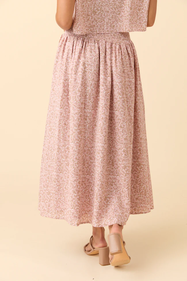 Cleo Pink Floral Tie Front Skirt Set - Terpint